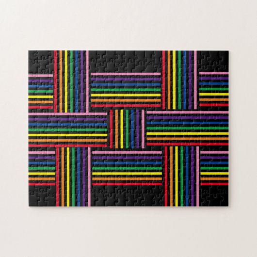 Puzzle - farbenfrohe Ribbons mit weinfarbenem Rege (Horizontal)