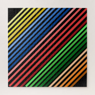 Puzzle - farbige Linien auf schwarz