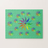 Puzzle - Farbräder auf Grün (Horizontal)