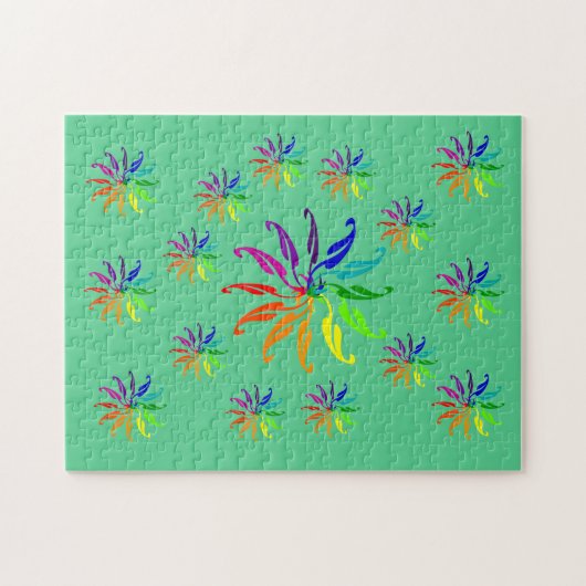 Puzzle - Farbräder auf Grün (Horizontal)