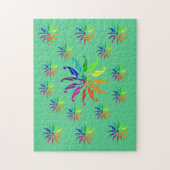 Puzzle - Farbräder auf Grün (Vertikal)