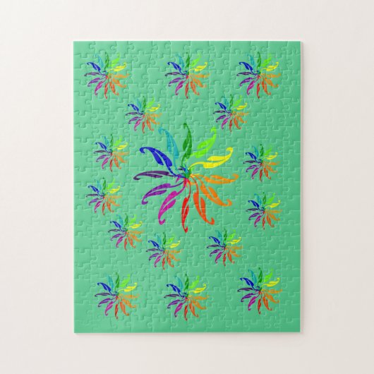 Puzzle - Farbräder auf Grün (Vertikal)