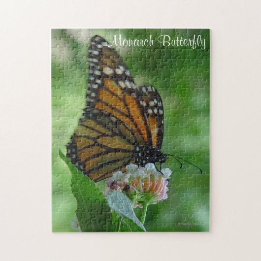 Puzzle Flutterfly Monarch Butterfly Pink Blume (Vertikal)