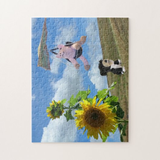 Puzzle - Flying Pig and Dog on Hill (Vertikal)