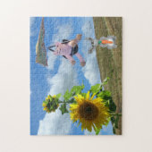 Puzzle - Flying Pig and Rabbit on Hill (Vertikal)