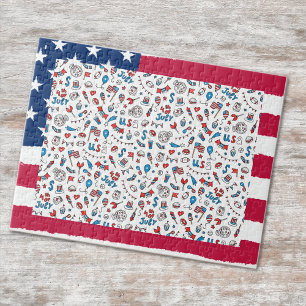 Puzzle, Fügen Sie Ihr Foto hinzu, USA-Flagge Rahme Puzzle