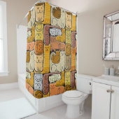 Puzzle Funny Cats House Nahtlos Duschvorhang (Beispiel)