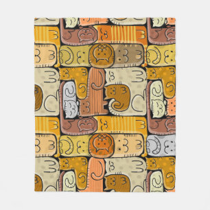 Puzzle Funny Cats House Nahtlos Fleecedecke
