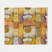 Puzzle Funny Cats House Nahtlos Fleecedecke (Vorderseite (Horizontal))