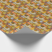 Puzzle Funny Cats House Nahtlos Geschenkpapier (Ecke)