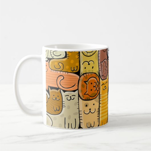 Puzzle Funny Cats House Nahtlos Kaffeetasse (Links)