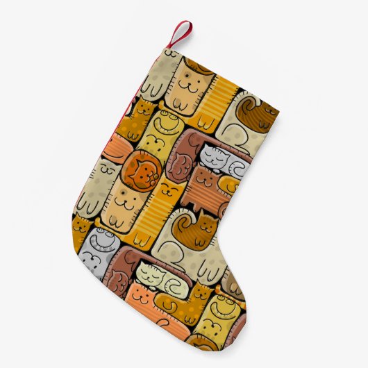 Puzzle Funny Cats House Nahtlos Kleiner Weihnachtsstrumpf (Vorderansicht (hängend))