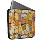 Puzzle Funny Cats House Nahtlos Laptopschutzhülle (Vorne Rechts)