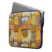 Puzzle Funny Cats House Nahtlos Laptopschutzhülle (Vorderseite Links)