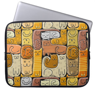 Puzzle Funny Cats House Nahtlos Laptopschutzhülle