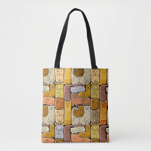 Puzzle Funny Cats House Nahtlos Tasche (Vorderseite)