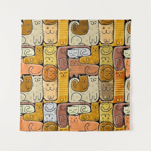 Puzzle Funny Cats House Nahtlos Wandteppich (Vorderseite)