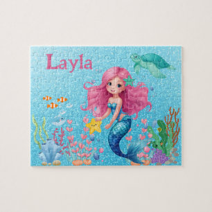 Puzzle für benutzerdefinierte Mermaid-Kindernamen