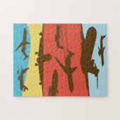 Puzzle für das Retro-Flugzeug des Mitteljahrhunder (Horizontal)