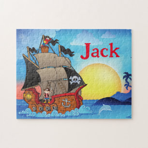 Puzzle für den personalisierten Piratenschiff
