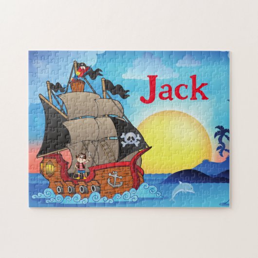 Puzzle für den personalisierten Piratenschiff (Horizontal)