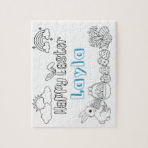 Puzzle für Osterfarben mit Kindnamen