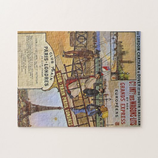 Puzzle für Vintage Eisenbahn-Poster (Horizontal)