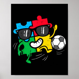Puzzle Fußball Autismuserkennungs Sport Junge Poster