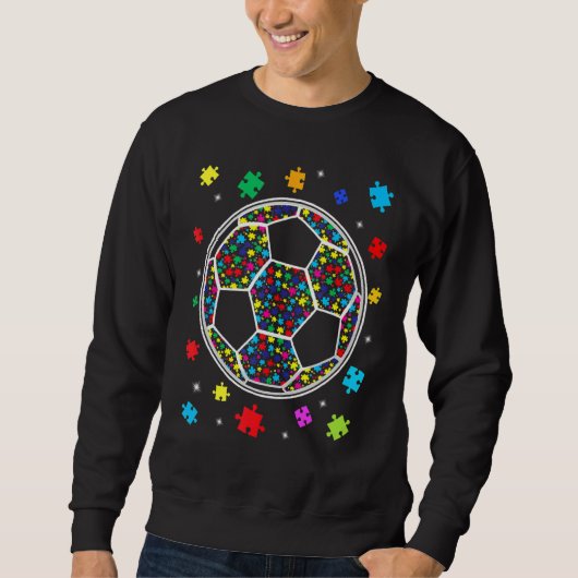 Puzzle Fußball Unterstützung Autismus Bewusstsein  Sweatshirt (Vorderseite)