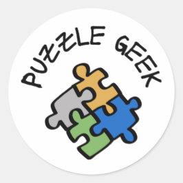 Puzzle Geek Runder Aufkleber