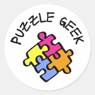 Puzzle Geek Runder Aufkleber
