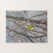 Puzzle - Gelbe Finke in Kirschbaum (Horizontal)