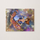 Puzzle Girl Drinking Tee - I Liebe Tee - Malerei (Horizontal)