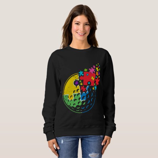 Puzzle Golf Support Autismus Bewusstsein Männer Fr Sweatshirt (Vorne ganz)