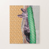 Puzzle - Graue Katze mit Spielzeug (Vertikal)