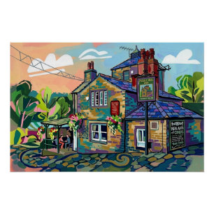 Puzzle Hall Inn, Sowerby Bridge Kunstprint Poster