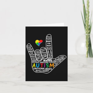 Puzzle Heart Asl Liebe Gebärdensprache Handautismu Karte