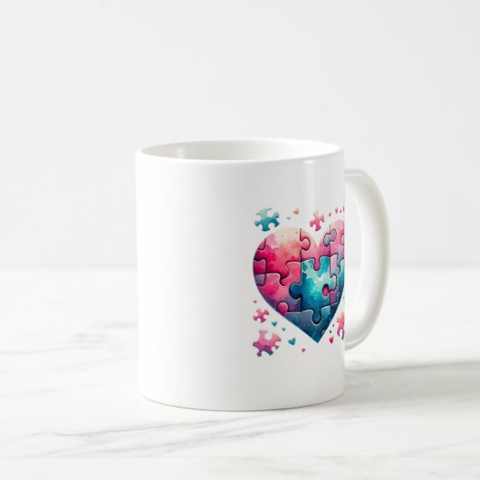 Puzzle Heart Kaffeetasse (VorderseiteRechts)