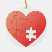 Puzzle Heart Keramikornament (Vorne)