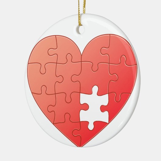 Puzzle Heart Keramikornament (Links)