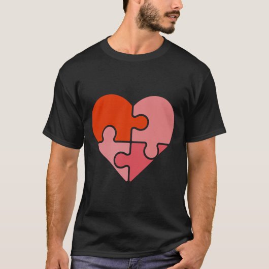 Puzzle Heart Liebe Shirt - Matching Couple Gift (Vorderseite)