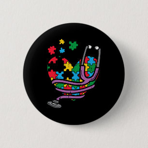 Puzzle Heart Stethoscope Autismus Sensibilisierung Button