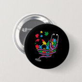 Puzzle Heart Stethoscope Autismus Sensibilisierung Button (Vorne & Hinten)