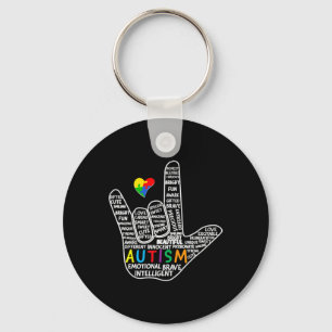 Puzzle Herz Asl Liebe Gebärdensprache Hand Autismu Schlüsselanhänger