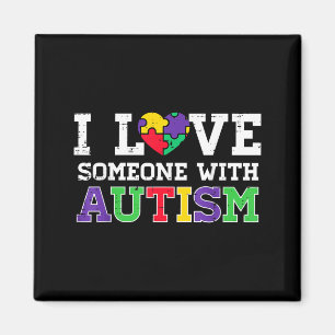 Puzzle-Herz Ich liebe jemanden mit Autismus-Bewuss Magnet