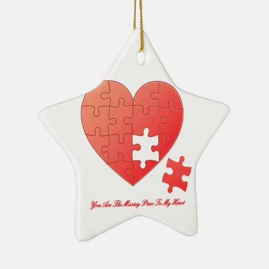 Puzzle Herz mit Vermisstem Stück Keramikornament (Rechts)