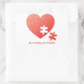 Puzzle Herz mit Vermisstem Stück Rechteckiger Aufkleber (Tasche)