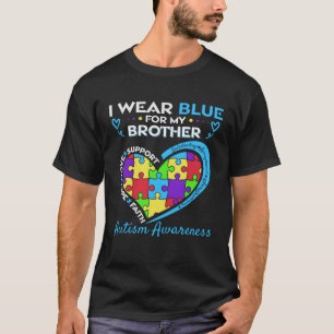 Puzzle Herz trage ich Blau für meinen Bruder Autis T-Shirt
