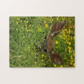 Puzzle Hirsche unter Wildblumen (Horizontal)