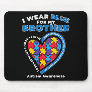 Puzzle ich trage Blau für mein Bruder Autismus Bew Mousepad